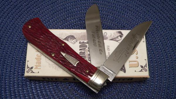 Schrade USA Taylor Brands Fire & Ice SCH 2007 CD Red Pick Bone 1 of 400 Jumbo Trapper Knife in Box Schrade USA Taylor Brands Fire & Ice SCH 2007 CD Red Pick Bone 1 of 400 Jumbo Trapper Knife in Box