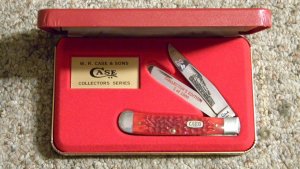 Case XX USA 1 Dot (1999) Red Bone 6254 SS L&N Railroad Collector's Edition Trapper Knife in Box