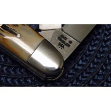 Case XX Stainless USA 3 Dot (1977) Stag 5347 HP SSP Blue Scroll Stockman Knife Case XX Stainless USA 3 Dot (1977) Stag 5347 HP SSP Blue Scroll Stockman Knife