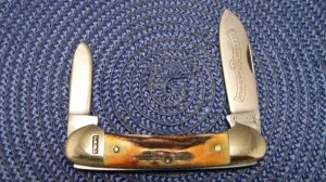 Schrade Wostenholm IXL Sheffield England Stag Canoe Knife