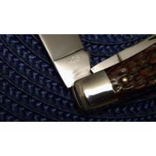 Ka-Bar Olean, NY Jigged Wood Gunstock Jack Knife c.1980 Club Knife Ka-Bar Olean, NY Jigged Wood Gunstock Jack Knife c.1980 Club Knife