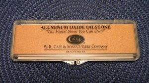W.R. Case & Sons Cutlery Co. Aluminum Oxide Oilstone Knife Sharpener in Plastic Case