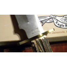 Parker Edwards Jacksonville AL USA Aregos A0002S Stag Bowie Knife & Sheath in Box c.1986 Parker Edwards Jacksonville AL USA Aregos A0002S Stag Bowie Knife & Sheath in Box c.1986