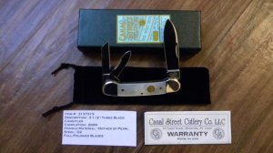 Canal Street Cutlery Co. Mother of Pearl #3137315 D2 Steel Cannitler Knife in Box c.2009