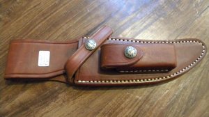 Randall Leather Sheath & Stone for Model 27 Trailblazer Fixed Blade Knife