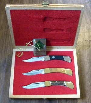 Puma Germany 255, 895 Lord and 955 Gentleman Folding Lockback Knife 3 Piece Set in Box