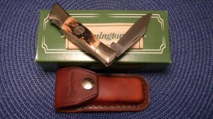 Remington USA Stag 18699 Lockback Knife & Pouch in Box