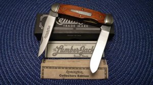 Remington Bullet USA 1997 Wood R4468 Lumberjack Knife in Box