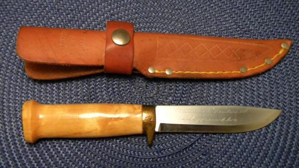 J. Marttini Puukko Made in Finland Wood Brusletto Fixed Blade Sheath Knife