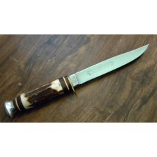 Edge Mark Solingen Germany #464 Stag Super Hollow Ground Fixed Blade Sheath Knife Edge Mark Solingen Germany #464 Stag Super Hollow Ground Fixed Blade Sheath Knife