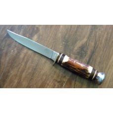 Edge Mark Solingen Germany #464 Stag Super Hollow Ground Fixed Blade Sheath Knife Edge Mark Solingen Germany #464 Stag Super Hollow Ground Fixed Blade Sheath Knife