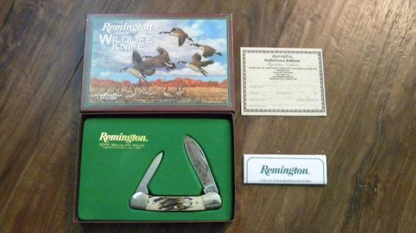 Remington USA Stag Canoe 2002 Wildlife Knife in Box Remington USA Stag Canoe 2002 Wildlife Knife in Box