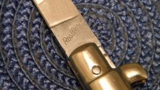 Rostfrei 8 5/8" Horn Button Close Italian Stiletto Switchblade Knife