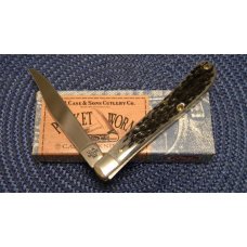 Case XX USA 2000 Pocket Worn Black Bone 61048 SS Slimline Trapper Farmers Jack Knife in Box Case XX USA 2000 Pocket Worn Black Bone 61048 SS Slimline Trapper Farmers Jack Knife in Box