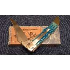 Case XX USA 2003 Pocket Worn Caribbean Blue Bone 61265L SS Folding Hunter Linerlock Knife in Box Case XX USA 2003 Pocket Worn Caribbean Blue Bone 61265L SS Folding Hunter Linerlock Knife in Box