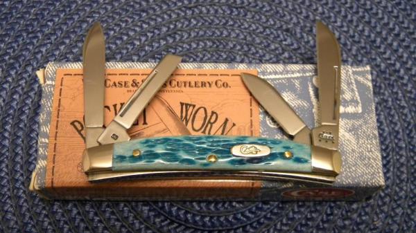 Case XX USA 2003 Pocket Worn Caribbean Blue Bone 6468 SS Congress Knife in Box Case XX USA 2003 Pocket Worn Caribbean Blue Bone 6468 SS Congress Knife in Box