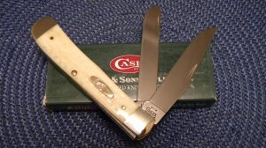 Case XX USA 2002 Natural Bone 6254 SS Trapper Knife in Box