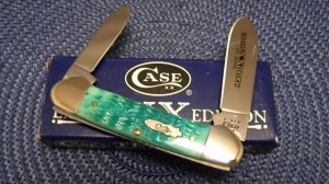 Case XX USA 2001 Sea Green Bone 62131 SS Limited Edition 1 of 3000 Canoe Knife in Box