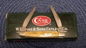 Case XX USA 2008 Antique Bone SS Tiny Muskrat Knife in Box