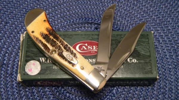 Case XX USA 2006 Bone Stag TB6.52110 SS Saddlehorn Knife in Box Case XX USA 2006 Bone Stag TB6.52110 SS Saddlehorn Knife in Box