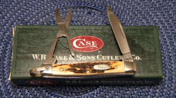 Case XX USA 2003 Amber Bone 6233 SC SS Pen Knife in Box Case XX USA 2003 Amber Bone 6233 SC SS Pen Knife in Box