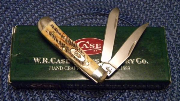 Case XX USA 2006 Bone Stag 6.52154 SS Tiny Trapper Knife in Box
