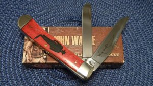 Case XX USA 2007 Smooth Red Bone 6254 SS John Wayne Trapper Knife in Box