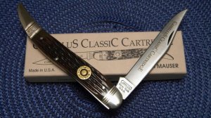 Camillus NY USA CCC-3 Bone Classic Cartridge Bone 7 mm MAUSER Toothpick Knife in Box