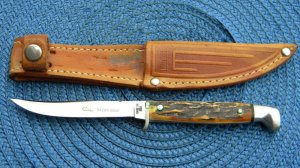Case XX USA 1976 Stag M5F SSP Razor Edge Fixed Blade Sheath Knife