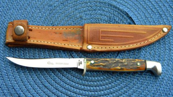 Case XX USA 1976 Stag M5F SSP Razor Edge Fixed Blade Sheath Knife Case XX USA 1976 Stag M5F SSP Razor Edge Fixed Blade Sheath Knife