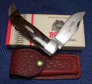 Case XX USA 9 Dot (1981) Wood P172L SSP Boss Lockback Clasp Knife in Box