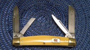 Robt Klass Solingen Germany Kissing Crane Yellow 1446 Congress Knife c.1974