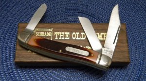 Schrade USA 858OT Delrin Lumberjack Big Stockman Knife in Box