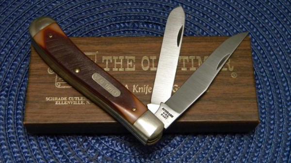 Schrade USA 94OT Delrin Gunstock Trapper Knife in Box Schrade USA 94OT Delrin Gunstock Trapper Knife in Box
