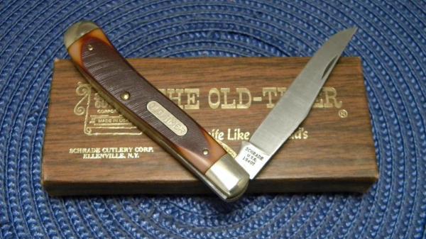 Schrade USA 194OT Delrin Gunstock Trapper Linerlock Knife in Box Schrade USA 194OT Delrin Gunstock Trapper Linerlock Knife in Box