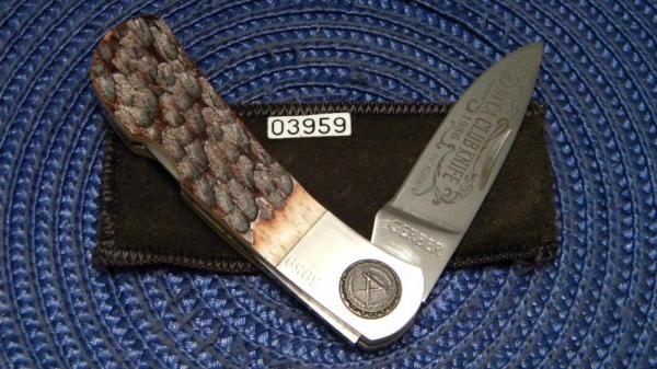 Gerber Portland, OR 97223 USA Bone Lockback Knife - 1986 NKCA Club Knife Gerber Portland, OR 97223 USA Bone Lockback Knife - 1986 NKCA Club Knife