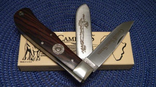 Camillus NY USA Wood CSS-1 Safari Series Cape Buffalo Wood Jumbo Trapper Knife in Box Camillus NY USA Wood CSS-1 Safari Series Cape Buffalo Wood Jumbo Trapper Knife in Box