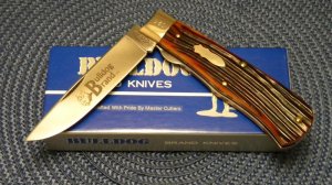 Bulldog Brand USA 2009 Amber Winterbottom Bone Bullet Linerlock Knife in Box 1 of 100