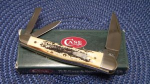 Case XX USA 2002 Bone Stag 6.5355WH SS Wharncliffe Seahorse Whittler Knife in Box