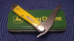 Case XX USA 2003 Yellow Bone 61953L SS John Deere Russlock Knife in Box