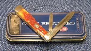 Case Bros. Cutlery USA 2003 Chestnut Bone 6215 SS Gunstock Knife in Box
