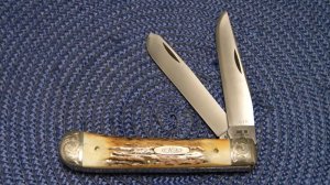 Case XX SS USA 9 Dot (1981) Stag 5254 SSP Scrolled Bolsters Trapper Knife