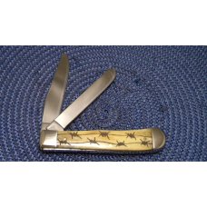 Case XX USA 2009 Barbed Wire Bone 6254 SS Trapper Knife Case XX USA 2009 Barbed Wire Bone 6254 SS Trapper Knife