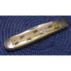 Case XX USA 2009 Barbed Wire Bone 6254 SS Trapper Knife Case XX USA 2009 Barbed Wire Bone 6254 SS Trapper Knife