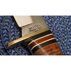 Western Boulder, Colo. USA L66 Stacked Leather Fixed Blade Sheath Knife Western Boulder, Colo. USA L66 Stacked Leather Fixed Blade Sheath Knife