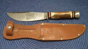 Robt Klass Solingen Germany Kissing Crane Stag KC6 Mountain Sheep Fixed Blade Sheath Knife