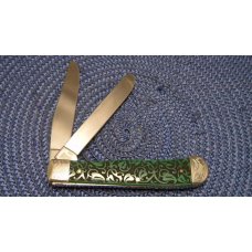 Case XX USA 2009 Engraved Green Bone 6254 SS Trapper Knife Case XX USA 2009 Engraved Green Bone 6254 SS Trapper Knife