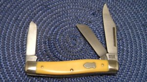 Schrade NY USA Yellow 881Y Stockman Knife