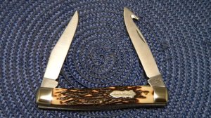 Schrade + USA LTD. (877UH) Uncle Henry Staglon Pro Skinner Linerlock Muskrat w/ Gut Hook Knife