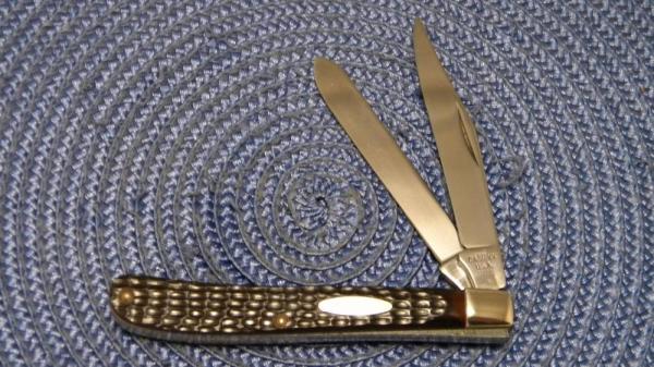 Case XX USA 5 Dot (1975) Delrin 62048 Slimline Trapper Farmers Jack Knife Case XX USA 5 Dot (1975) Delrin 62048 Slimline Trapper Farmers Jack Knife